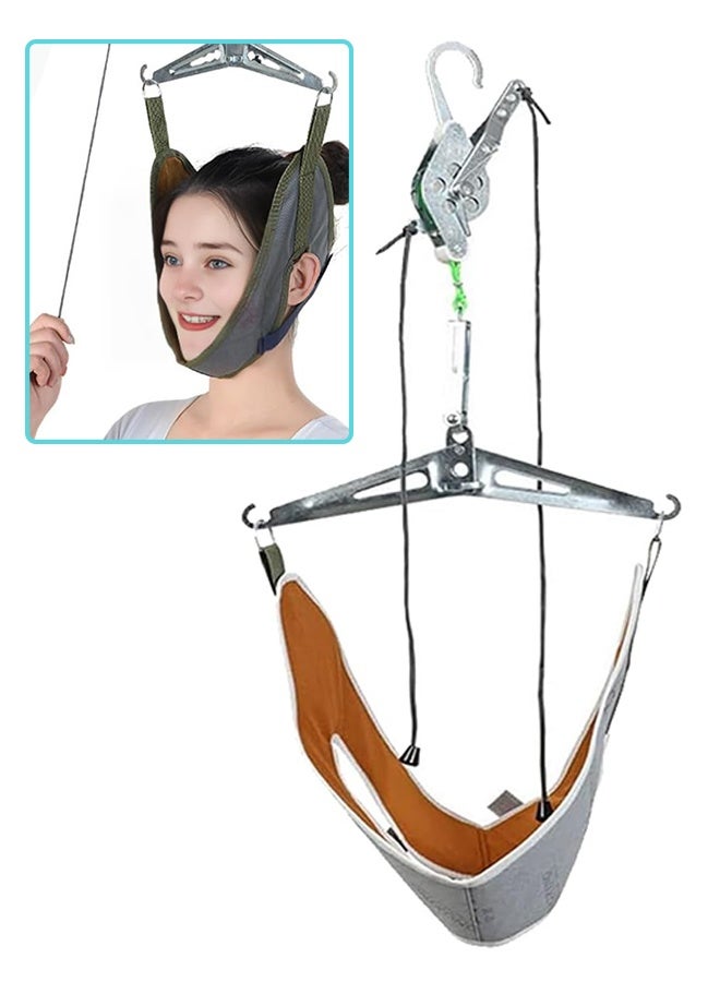 Neck Stretcher Cervical Traction Device with Force Gauge, Lightweight Metal Design, No Continuous Effort, Portable for Home Use - Image 1